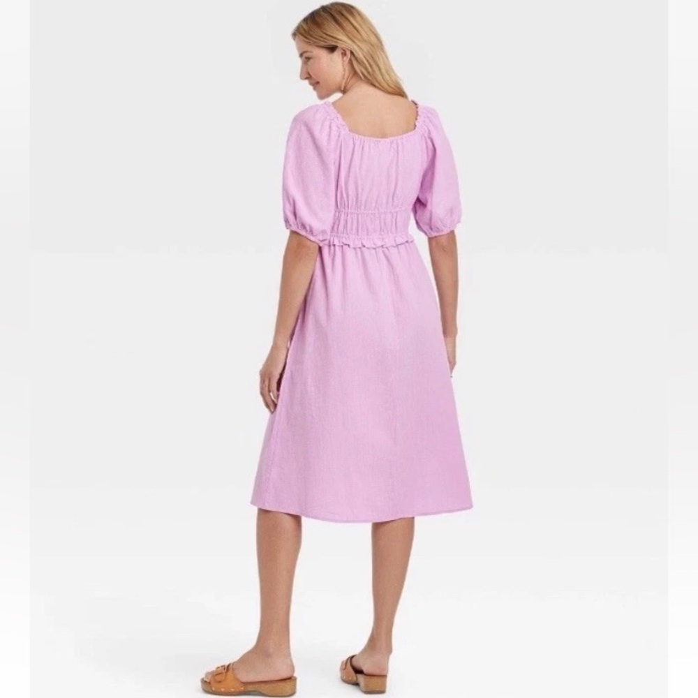 Universal Thread Dress Size XS Chalk Violet Puff Short Sleeve Cotton NWT - Picture 2 of 3